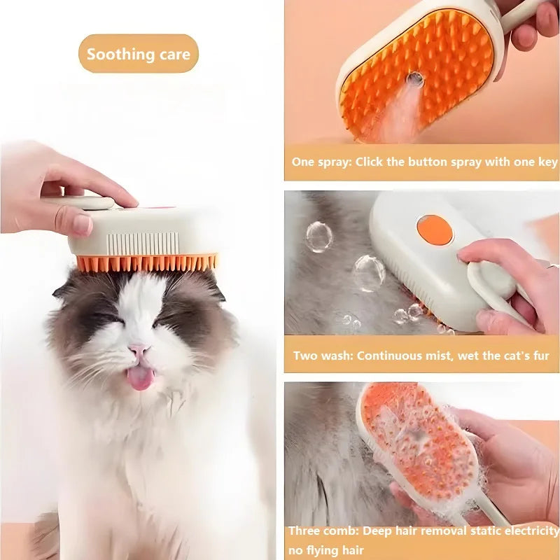Dog Cat Steam Brush Short Hair Dog Steam Brush for A Cat Pet Comb Car Animal Hair Brush Pet Grooming GSZ06